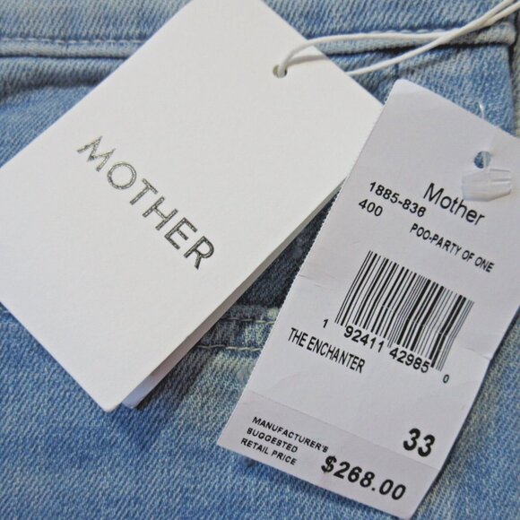 NWT Mother The Enchanter in Party Of One Stretch Wide Leg Jeans 33 - Picture 3 of 10